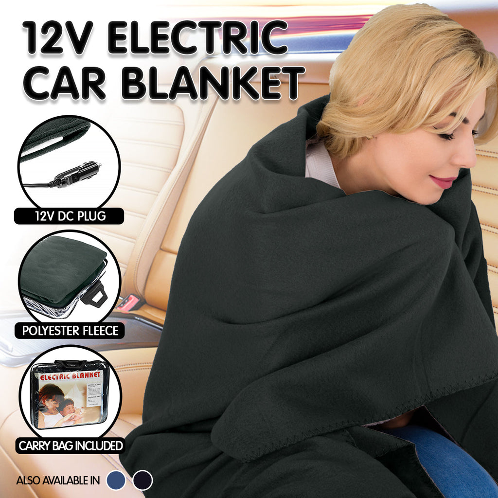 NNEDPE Heated Electric Car Blanket 150x110cm 12V - Black