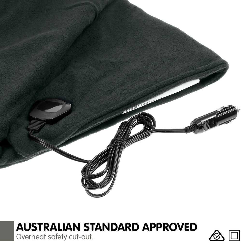 NNEDPE Heated Electric Car Blanket 150x110cm 12V - Black