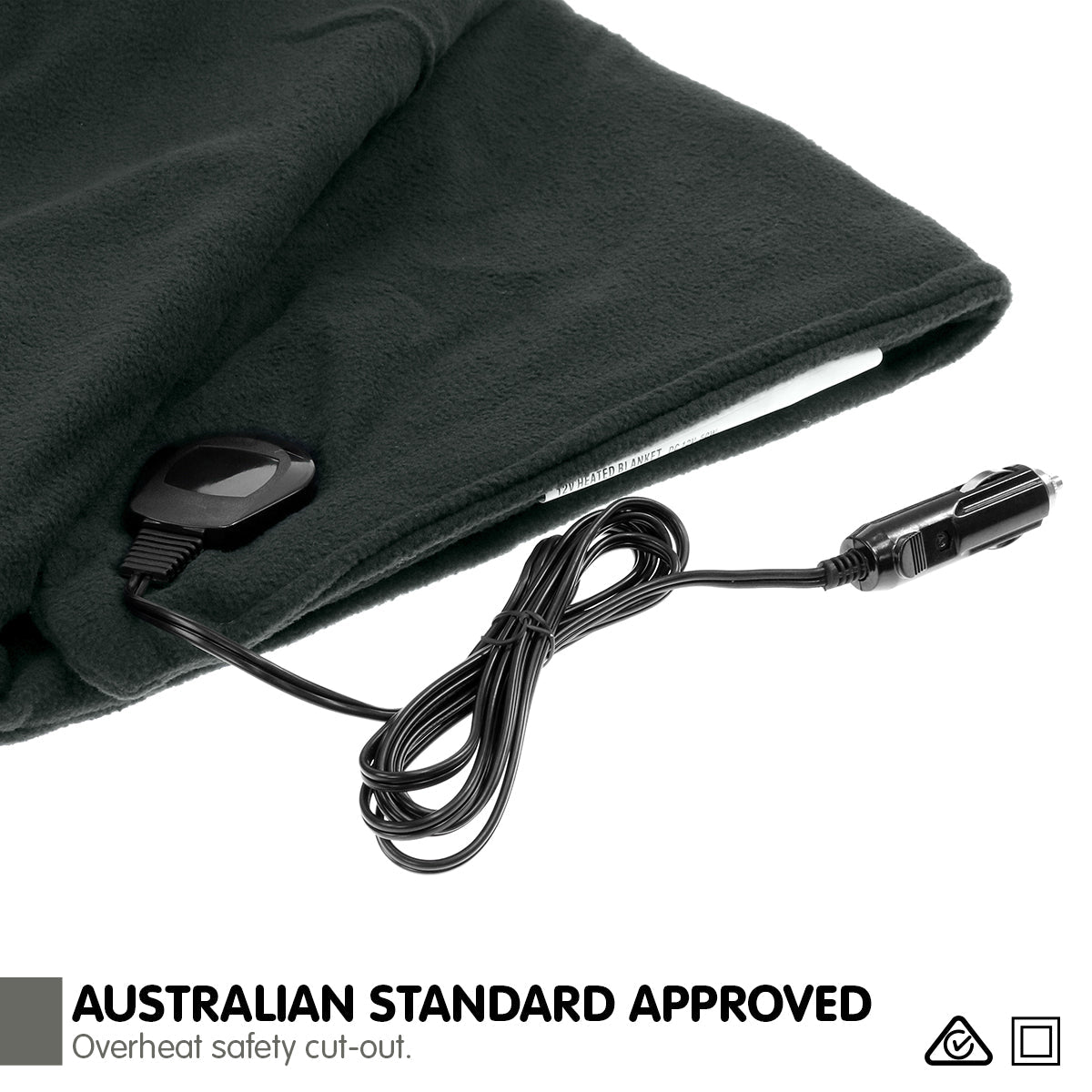 NNEDPE Heated Electric Car Blanket 150x110cm 12V - Black